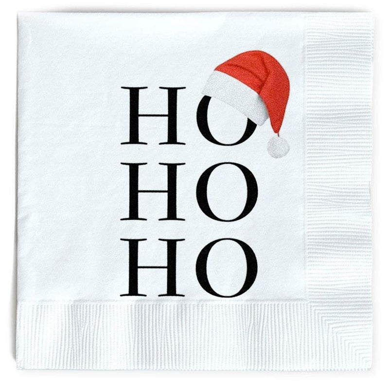 OLYPHAN Santa Napkins Funny Christmas Napkins Paper Cute Fun Holiday Party Napkin 40 Pack, Disposable 6.5 Inches Dinner Parties, Cocktail, Luncheon, Lunch Buffet, Appetizer, Dessert - Image 1