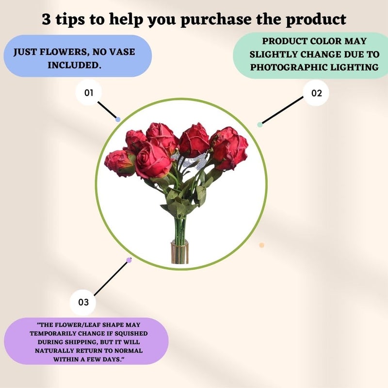 Satyam Kraft SATYAM KRAFT 1 Bunch Artificial Rose Flower Stick for Home Decor, Office, Bedroom, Balcony Decoration Items, Christmas(Pack of 4 Sticks) (Red)  - Image 5