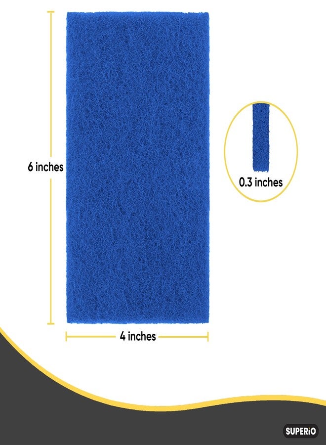 Superio Scouring Pad Non-Scratching Scrubber Non-Scratch Cleaning Scrub Pads Heavy Duty Scouring Pad Reusable Kitchen Scrubbing Pad Pack of 12 Blue, by Superio - Image 2