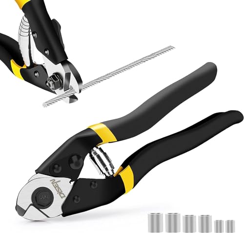 DISEN Wire Cutters Heavy Duty Cutting Up to 3/16", Metal Cable Cutters for Fence Thick Wire, Safety Lock, Spring Loaded, Non-slip Matte Handle, Chrome Vanadium Steel Jaw - Image 1