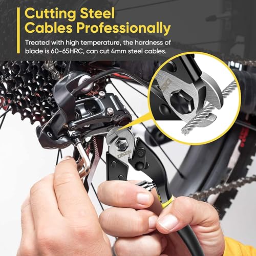 DISEN Wire Cutters Heavy Duty Cutting Up to 3/16", Metal Cable Cutters for Fence Thick Wire, Safety Lock, Spring Loaded, Non-slip Matte Handle, Chrome Vanadium Steel Jaw - Image 5