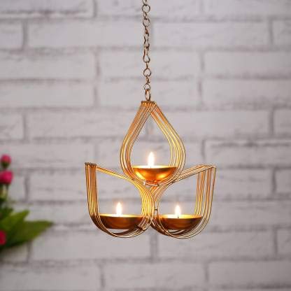 The Purple Tree Half Lotus Hanging Tealight Candle Holder, (Pack of 1), Candle Holder, Diwali Candle Holder, tealight Holder, Best Gift for Diwali Decor, Home Decoration, - Image 4