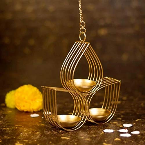 The Purple Tree Half Lotus Hanging Tealight Candle Holder, (Pack of 1), Candle Holder, Diwali Candle Holder, tealight Holder, Best Gift for Diwali Decor, Home Decoration, - Image 1