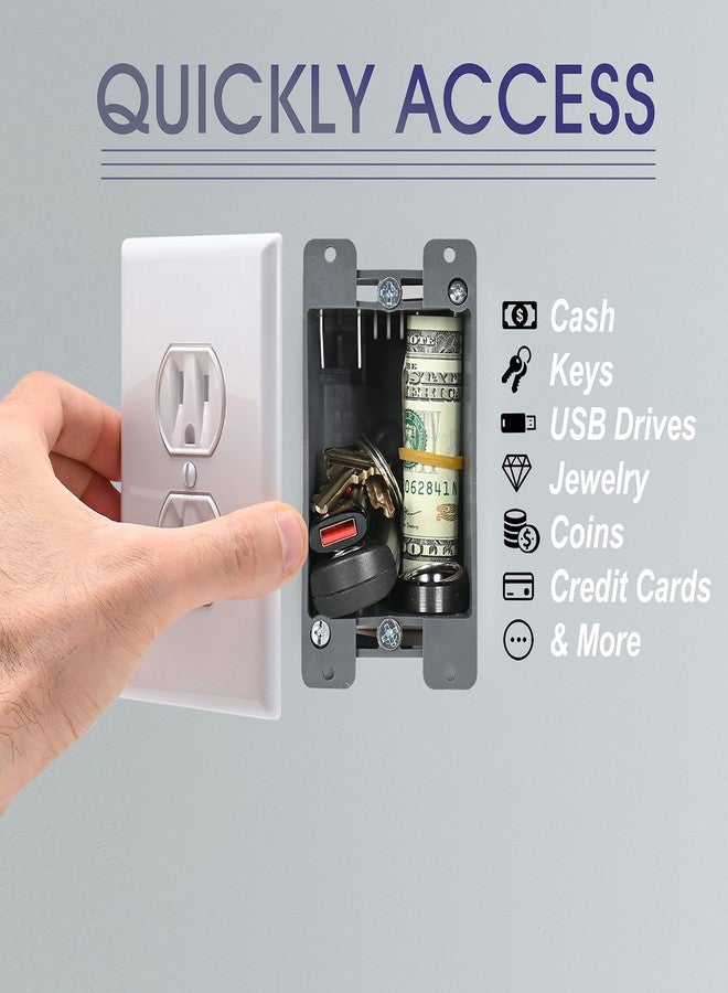 Secret Stash Electrical Outlet Hidden Wall Safe (Simple Install, Magnetically Attaches For Easy Use) Hiding Places for Valuables | Hide in Plain Sight Key Money Jewelry Storage Cash Holder Safes Outlet Safe Box - Image 2