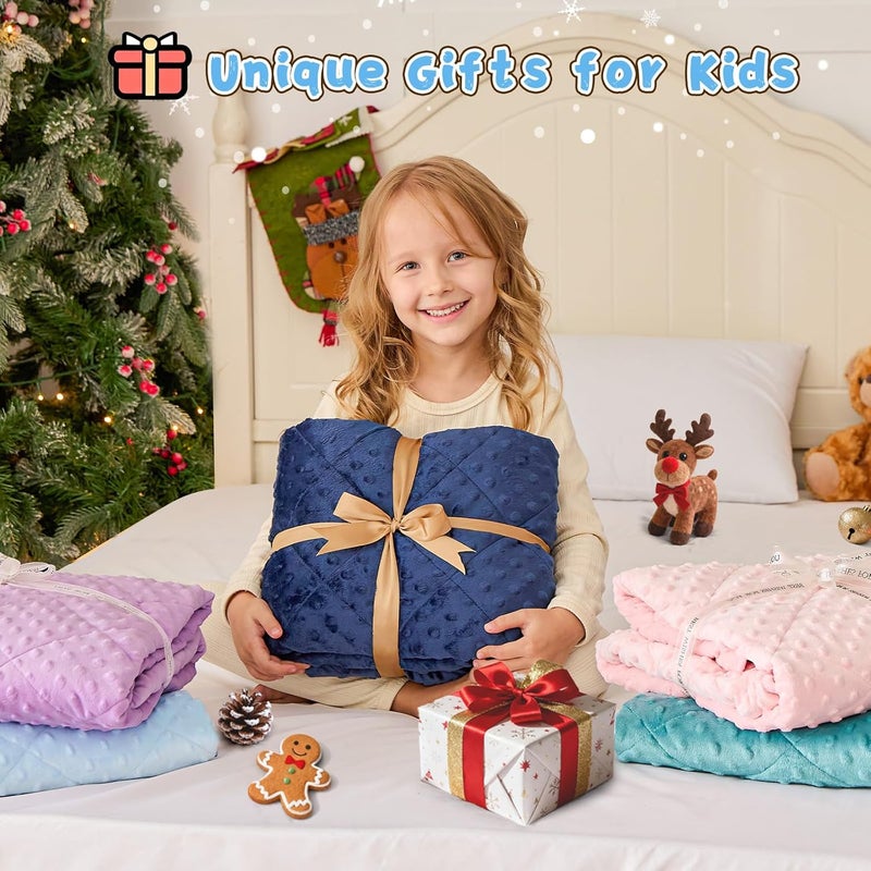 yescool Weighted Blanket Kids 5 Pounds, Kids Christmas Blanket Gifts for Boys Girls, Small Weighted Throw Blankets Washable Heavy Blankets, Winter Weighted Comforter for 5 6 7 8 9 Year Old, 36 * 48in - Image 2