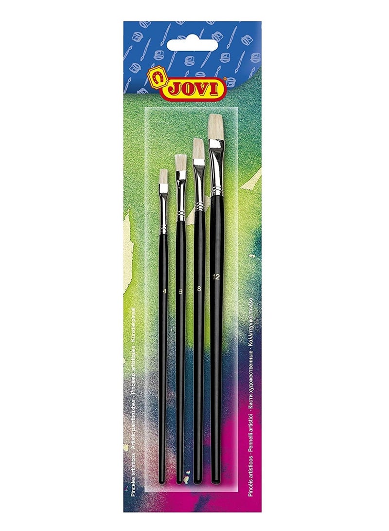 JOVI 4-Piece Soft Hair Flat paint Brushes - Image 1