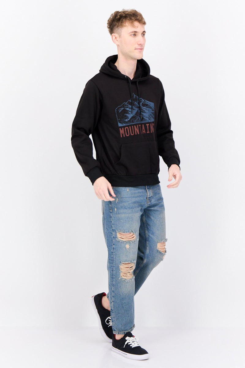 Horizon by Bass Creek Outfitters Men Graphic Long Sleeves Hoodie, Black  - Image 3