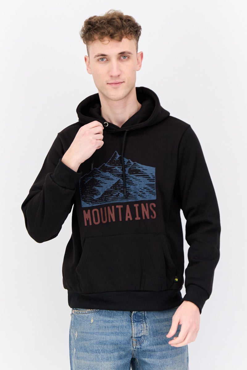 Horizon by Bass Creek Outfitters Men Graphic Long Sleeves Hoodie, Black  - Image 1