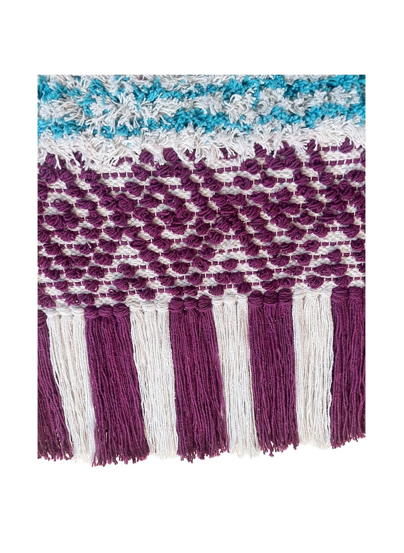 TSUKUYOMI TSUKUYOMI Pack of 1 Hand Made Wall Hanging Macrame Bohemian Nordic Woven Decor Tapestry Hippie Beautiful Geometric Art 15 x 24 Inch D Purple 007  - Image 2