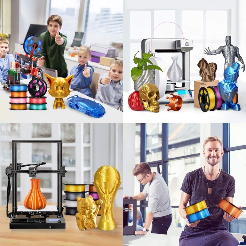 Protomont TECHNOLOGIES خيوط فيلامونت من PLA بسمك 1.75 مم، خيوط طابعة ثلاثية الأبعاد، خيوط حرير لامعة 1.75 PLA، 1 كجم (2.2 رطل) / بكرة (حرير وردي) - Image 5