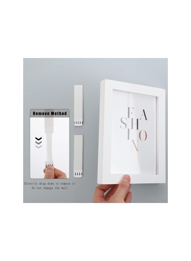 PROMASS promass 36 Pairs(72 Strips) Picture Hanging Strips, 93 x 19mm Removable Picture Mounting Adhesive Strips Large Hook Loop Mounting Tapes Damage Free Wall Fastener Tape for Frame Hanging  - Image 5