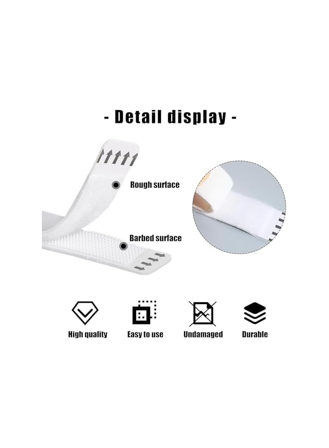 PROMASS promass 36 Pairs(72 Strips) Picture Hanging Strips, 93 x 19mm Removable Picture Mounting Adhesive Strips Large Hook Loop Mounting Tapes Damage Free Wall Fastener Tape for Frame Hanging  - Image 3