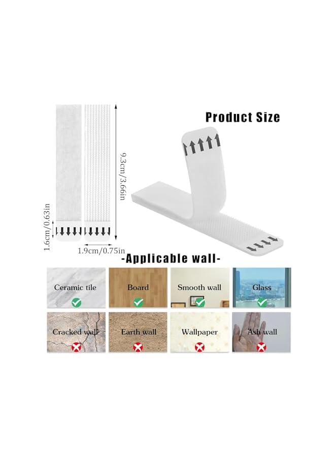 PROMASS promass 36 Pairs(72 Strips) Picture Hanging Strips, 93 x 19mm Removable Picture Mounting Adhesive Strips Large Hook Loop Mounting Tapes Damage Free Wall Fastener Tape for Frame Hanging  - Image 2