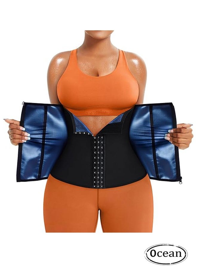 Ocean Waist Trainer Belt for Women, Body Slimming Corsets Sports Shaper Belt Restraint Belt Shapewear, Weight Loss Tummy Wrap Workout Belt Sweat Belly Band Sports Girdle Sauna Suit  - Image 1