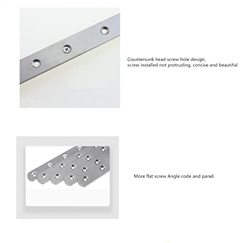 AISIBO Stainless Steel Straight Brace, 4PCS Flat Straight Braces for Wood, Stainless Steel Straight Brackets with Screws - Image 4
