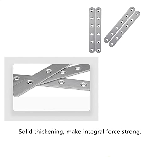 AISIBO Stainless Steel Straight Brace, 4PCS Flat Straight Braces for Wood, Stainless Steel Straight Brackets with Screws - Image 5
