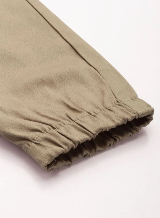 The Indian Garage Co Men Slim Fit Solid Mid-Rise Stretchable Chino Joggers