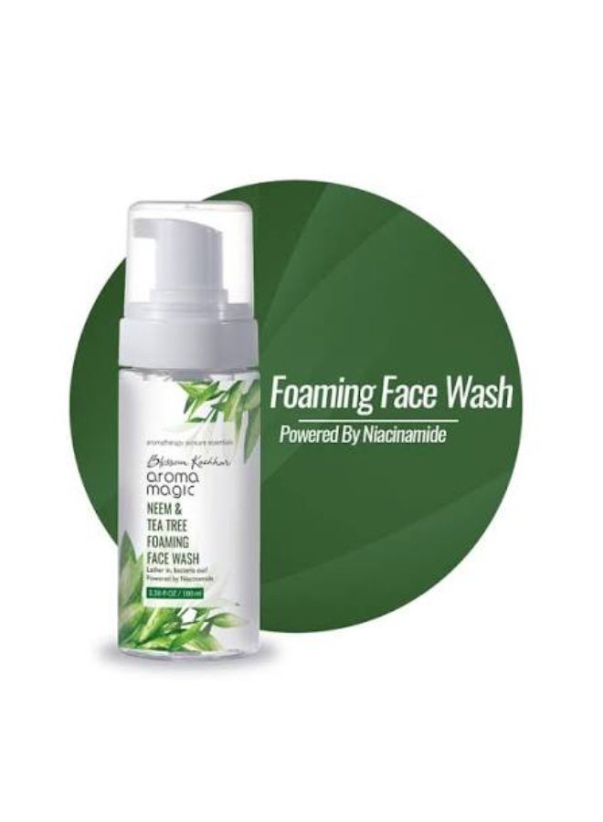 Aroma Magic Neem & Tea Tree Combo- Pwrd by Niacinamide Foaming Face wash- 100ml + Anti Pimple Gel- 20gm | Pack Of 2 - Image 2