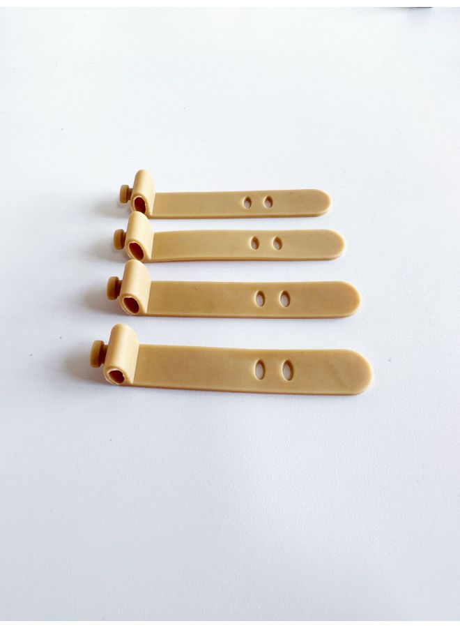 Loquat 95mm Silicone Cable Ties Earphone Organizer Data Cable Ties Desktop Convenient Bundling Charging Winder-Color:Milk Tea Color 2-hole Oval Buckle (64 * 10mm) - Image 1