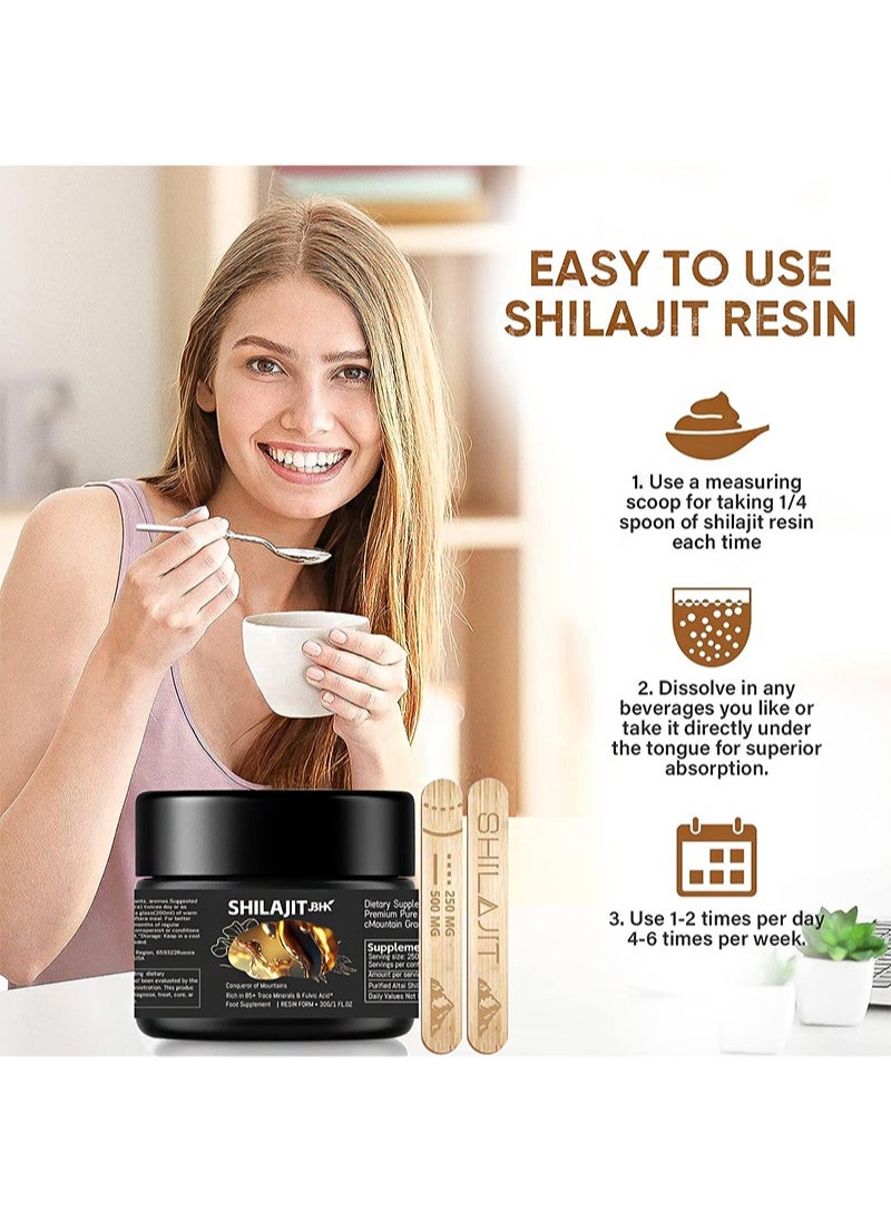 JBHK 50g Shilajit Resin With Fulvic Acid & Trace Minerals , with 85+ Humic Acid Supplement Gel, Support Metabolism & Immune System  - Image 5