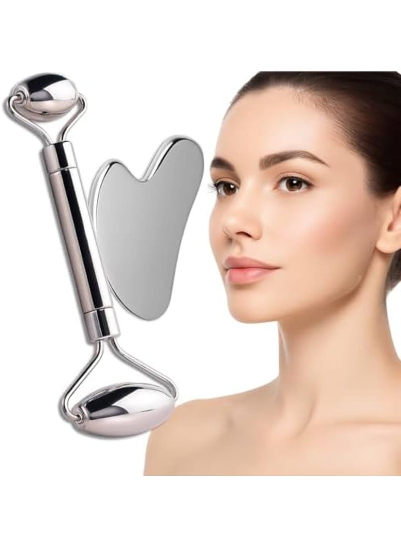 Luckam Gua Sha Facial Tools, Pure Stainless Steel Massager Gua Sha Set- Muscle Relaxing Pilates relaxation set Massager Anti Wrinkle Lift for Eye Neck Body with Gift Case - Image 1