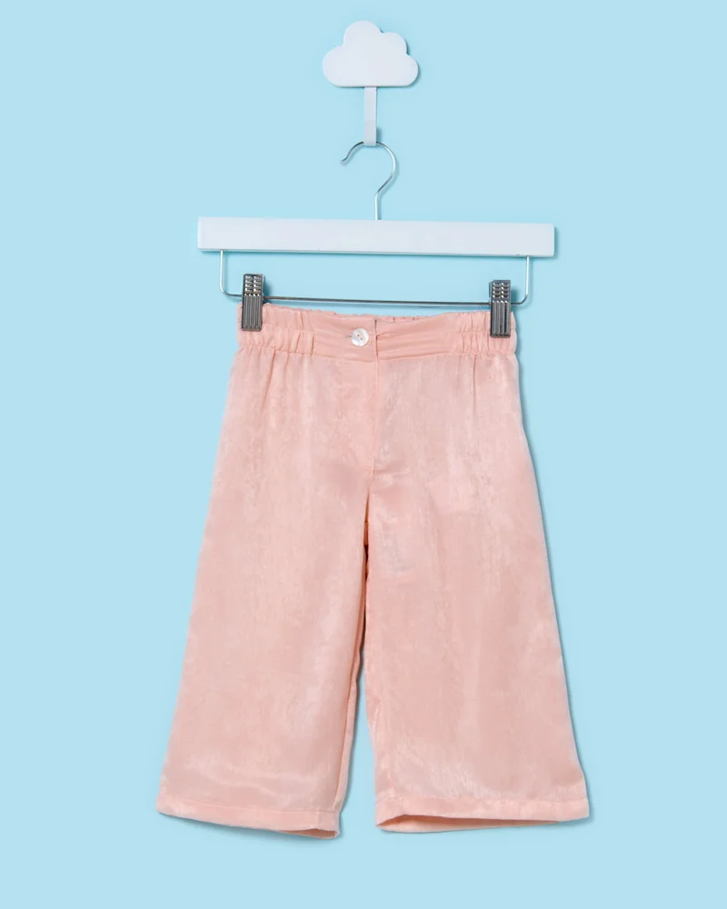 REDTAG Infant Girls Pink Wide Leg Casual Trousers