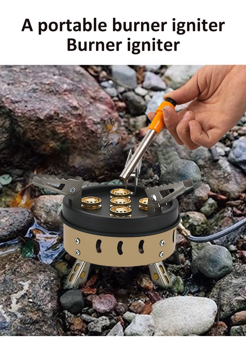 EzzySo High-Power Portable Gas Camping Stove, Compact Iron Outdoor Cooktop, Windproof Five Burner Design - Ideal for Hiking, Park Picnics, Road Trips  - Image 2