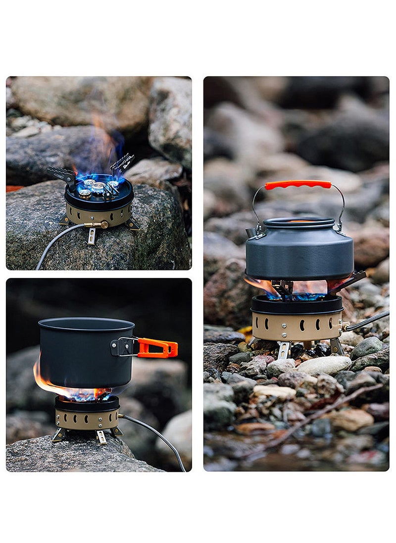 EzzySo High-Power Portable Gas Camping Stove, Compact Iron Outdoor Cooktop, Windproof Five Burner Design - Ideal for Hiking, Park Picnics, Road Trips  - Image 3