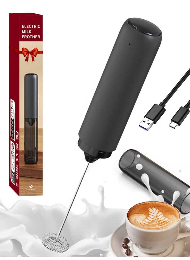 DOSCHER Rechargeable Milk Frother – USB-C Handheld Foam Maker with Protective Cover, 10W High Power, 13,000 RPM, 304 Stainless Steel Whisk, Coffee, Latte & Hot Drinks - Image 1