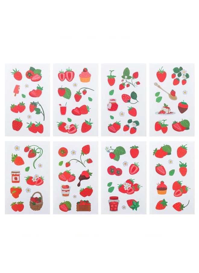 Cleverplay - 24 Sheets Strawberry Temporary Tattoos, Birthday Decorations Strawberry Party Favors - Image 1