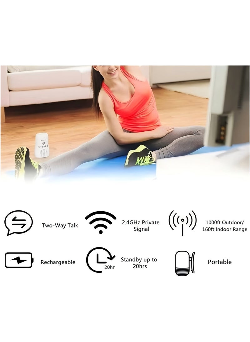 Wireless Rechargable Audio Baby Monitor With Night Light, Two Way Talk, Baby Walkie Talkie, High Sensitivity Microphone And Speaker