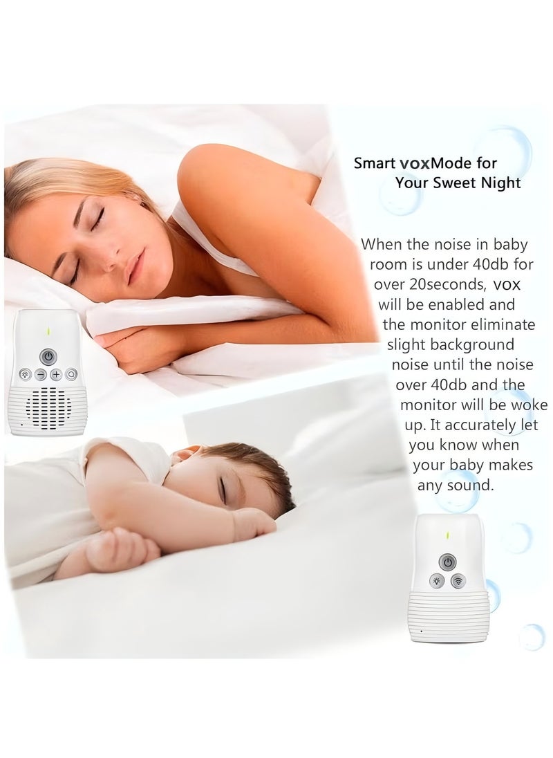 Wireless Rechargable Audio Baby Monitor With Night Light, Two Way Talk, Baby Walkie Talkie, High Sensitivity Microphone And Speaker