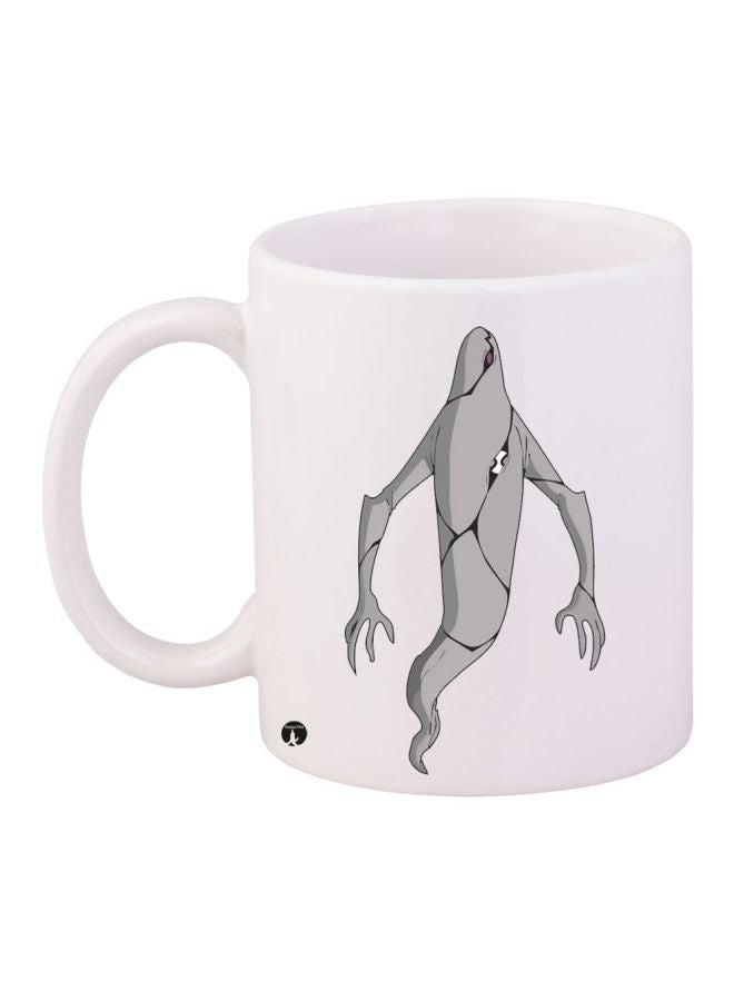 RYN Ghostfreak Printed Ceramic Coffee Mug White/Grey 11ounce