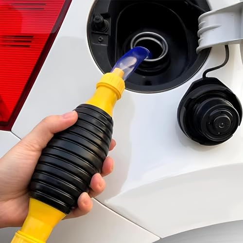VELINEX® Portable Manual Hand Pump for transfer Petrol, Diesel, Oil, Liquid, Water Fish Tank, with 2 Meter Flexible Hose Pipe (PACK OF 1, BLACK +YELLOW) - Image 1