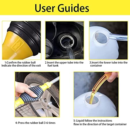 VELINEX® Portable Manual Hand Pump for transfer Petrol, Diesel, Oil, Liquid, Water Fish Tank, with 2 Meter Flexible Hose Pipe (PACK OF 1, BLACK +YELLOW) - Image 5