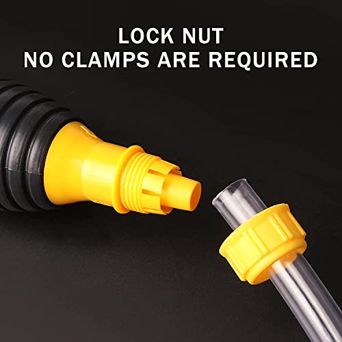 VELINEX® Portable Manual Hand Pump for transfer Petrol, Diesel, Oil, Liquid, Water Fish Tank, with 2 Meter Flexible Hose Pipe (PACK OF 1, BLACK +YELLOW) - Image 3