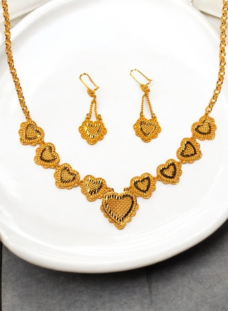 GOLDMAX 21k Gold Plated Necklace & Earrings Jewelry Set For Women - Image 4