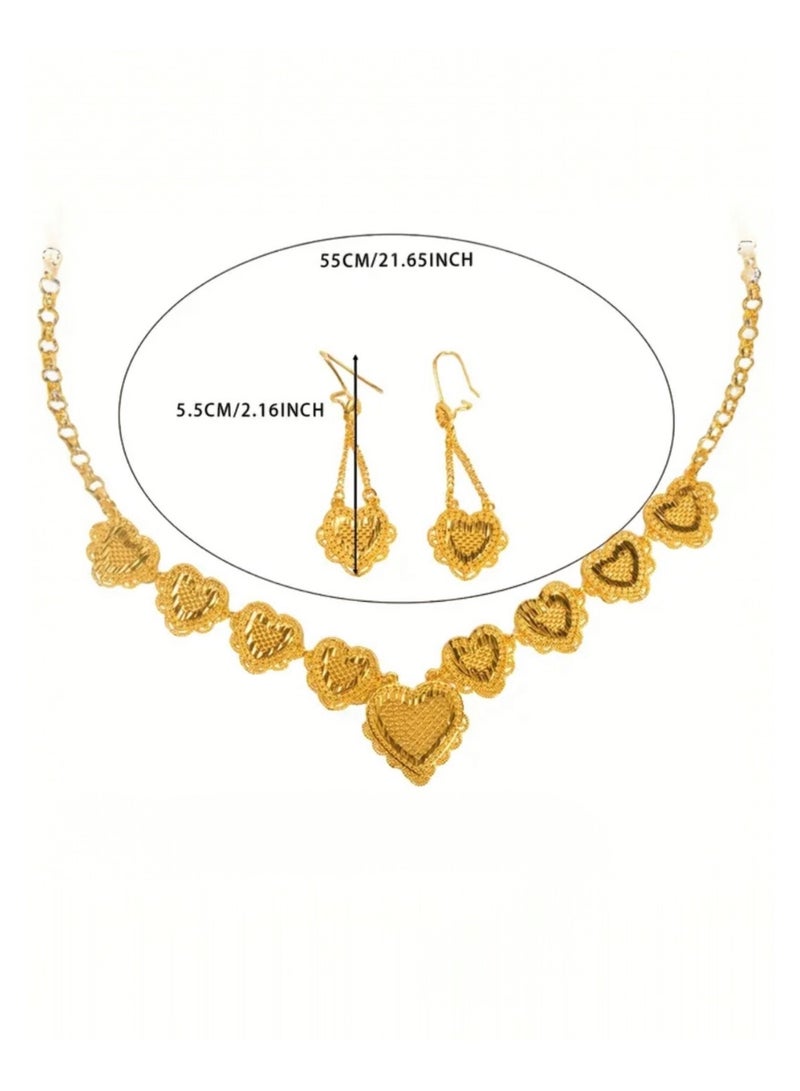 GOLDMAX 21k Gold Plated Necklace & Earrings Jewelry Set For Women - Image 5