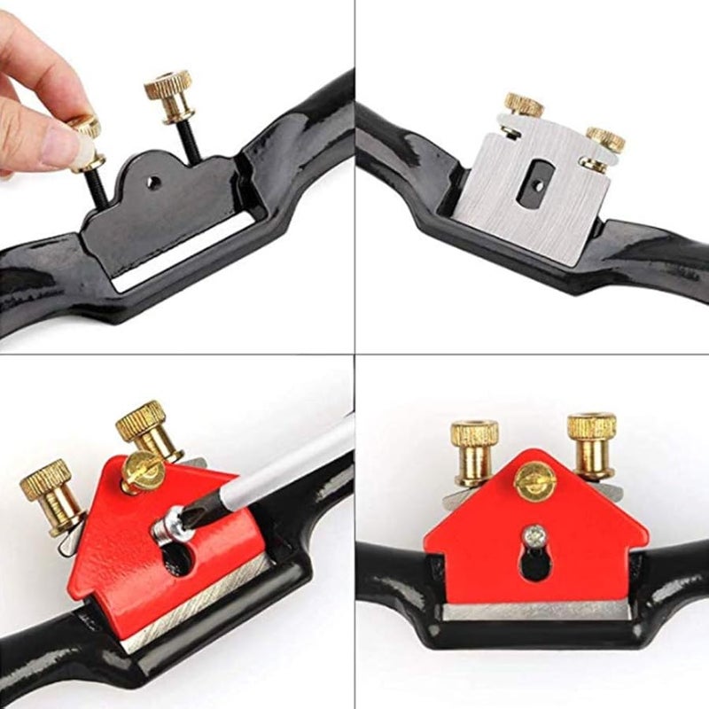 3Pcs Adjustable Spokeshave Flat Base Metal Blade Woodworking Hand Tool For Wood Craft - Image 4