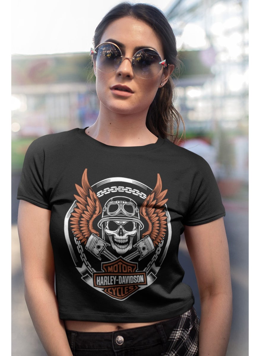 Biker Skull Black Short, Cut Crop Top Women's T-Shirt - pzsku/Z426DAEBF5262FDBFEF23Z/45/_/1725789877/19390abe-df9c-48f0-83c6-772e1e9c7311