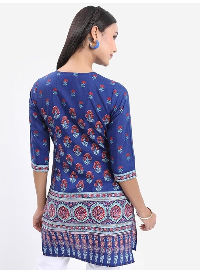 Vishudh Women's Short Kurta | Regular Fit | Trendy Ethnic Top for Fashion Comfort - Image 3