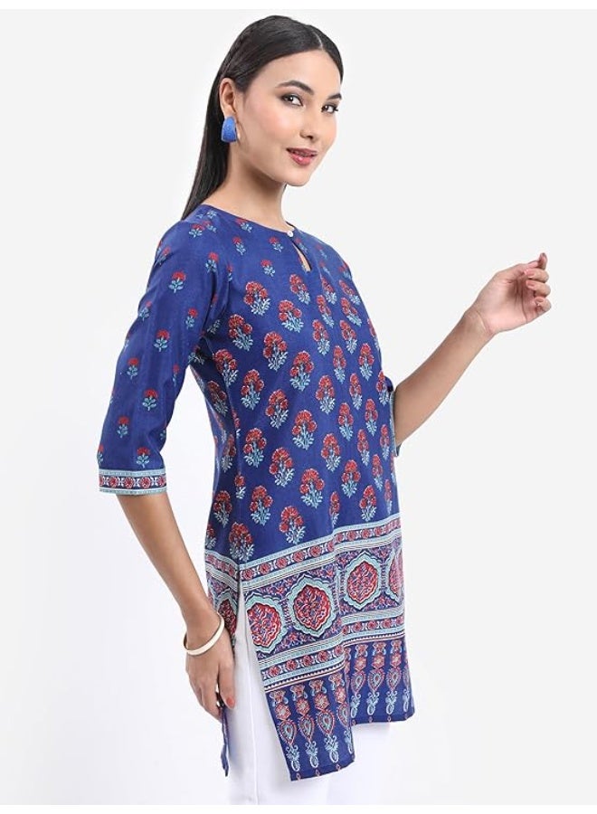 Vishudh Women's Short Kurta | Regular Fit | Trendy Ethnic Top for Fashion Comfort - Image 4