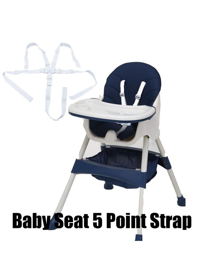 PCTC Universal White 5 Point Harness Belt Safety Harness Seat Belt for Child Kid, Adjustable Harness Strap for High Chair and Pushchair, Stroller Harness - Image 2
