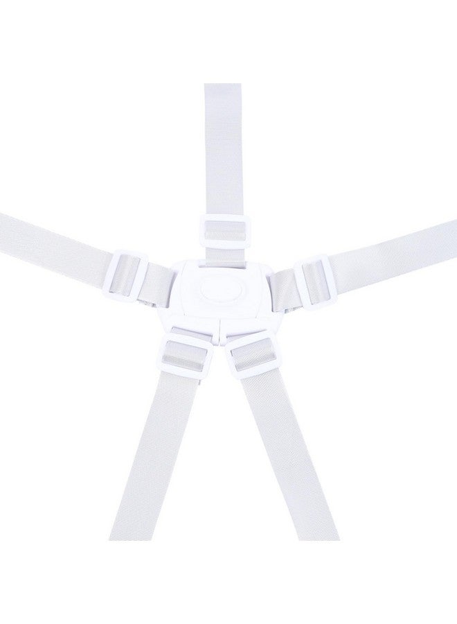 PCTC Universal White 5 Point Harness Belt Safety Harness Seat Belt for Child Kid, Adjustable Harness Strap for High Chair and Pushchair, Stroller Harness - Image 3