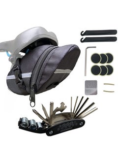 Generic Bicycle back bag tail bag riding equipment saddle bag tool kit bicycle maintenance tool set 13196 ASTEY-C bag + tool set 