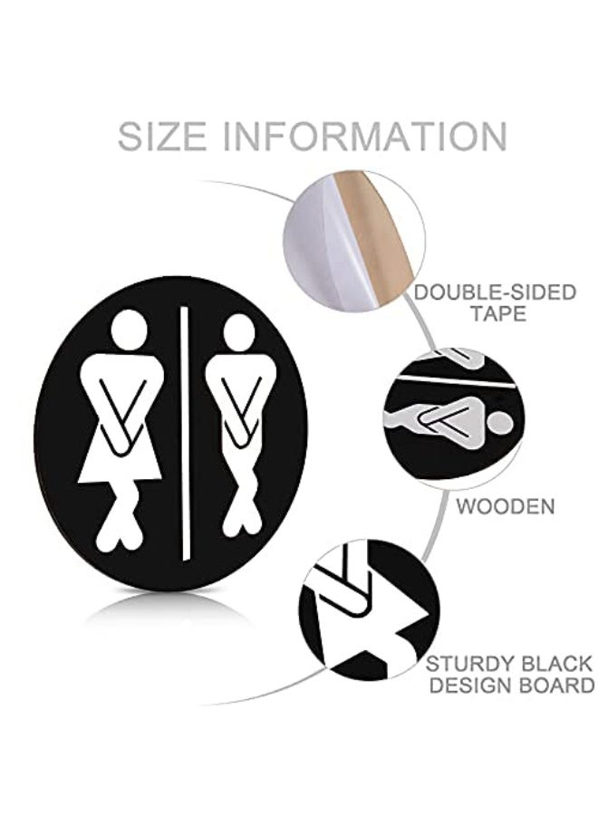 SLASA Farmhouse Bathroom Sign – Cute Acrylic Framed Wall Decor for Restroom, Funny Half Bath Toilet Sign for Guests & Housewarming – 7.9x7.9 Inch (Black) - Image 4