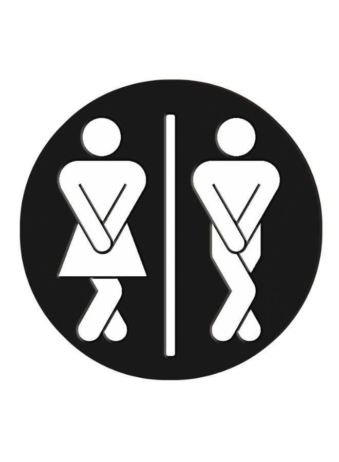SLASA Farmhouse Bathroom Sign – Cute Acrylic Framed Wall Decor for Restroom, Funny Half Bath Toilet Sign for Guests & Housewarming – 7.9x7.9 Inch (Black) - Image 1