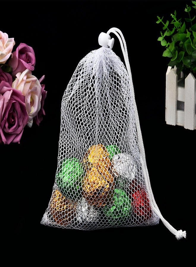 TecUnite 10 Pcs Mesh Bags Drawstring Laundry Bags Large Nylon Mesh Gift Dishwasher Bag with Sliding Drawstring for Kitchen Jewelry Gifts Wedding Favor Home(11.8 x 7.5 Inch,White) - Image 5