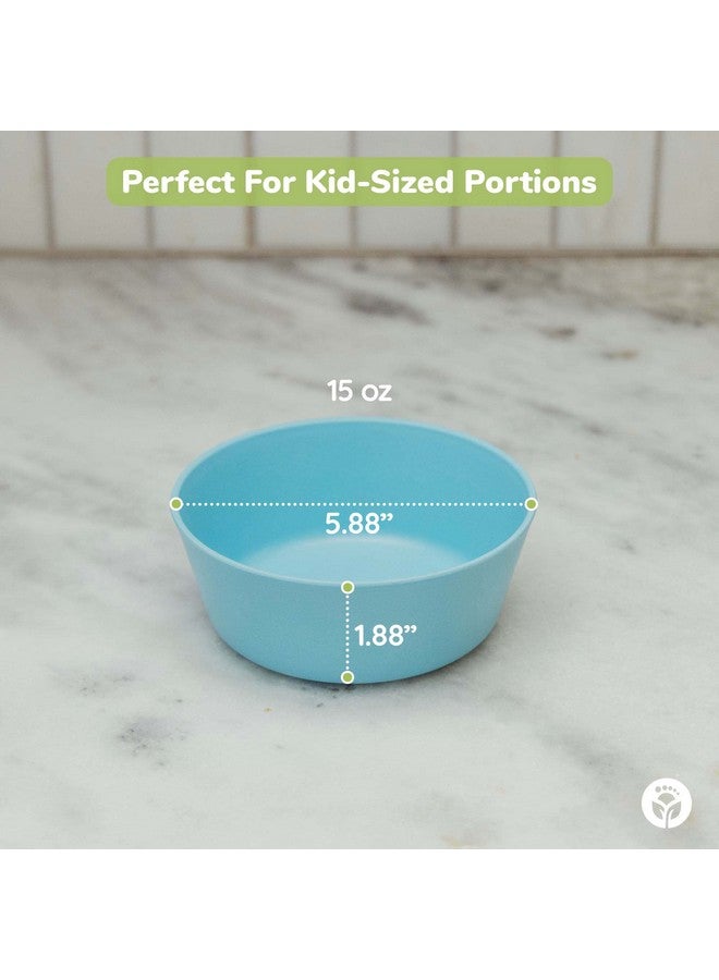 WeeSprout Bamboo Kids Bowls with Lids, Set of Four 10 oz kid-Sized Bamboo Bowls, Bamboo Kid Bowls with Lids for Leftovers, Dishwasher Safe (Pink, Green, Gray, & Beige) - Image 2