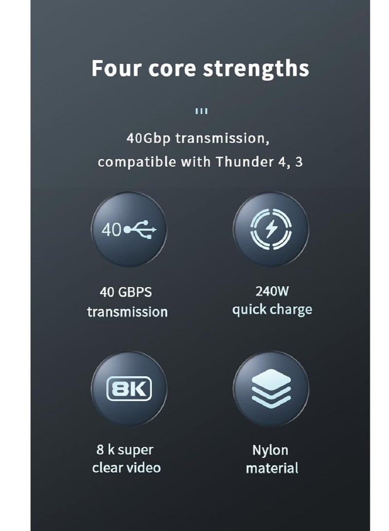 E-Marker USB-C to USB-C Cable | 20Gbps | 8K Video Output | 100W PD - Image 2